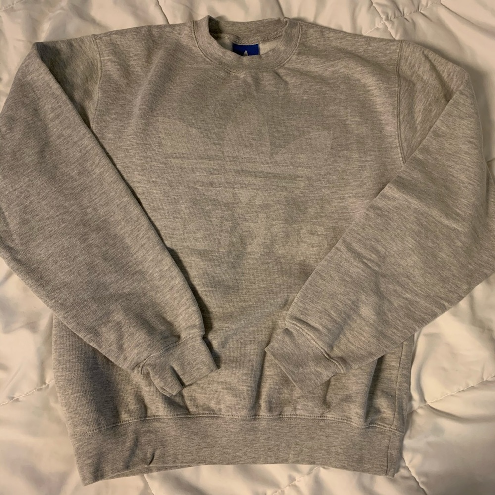 ADIDAS Logo Gray Sweatshirts